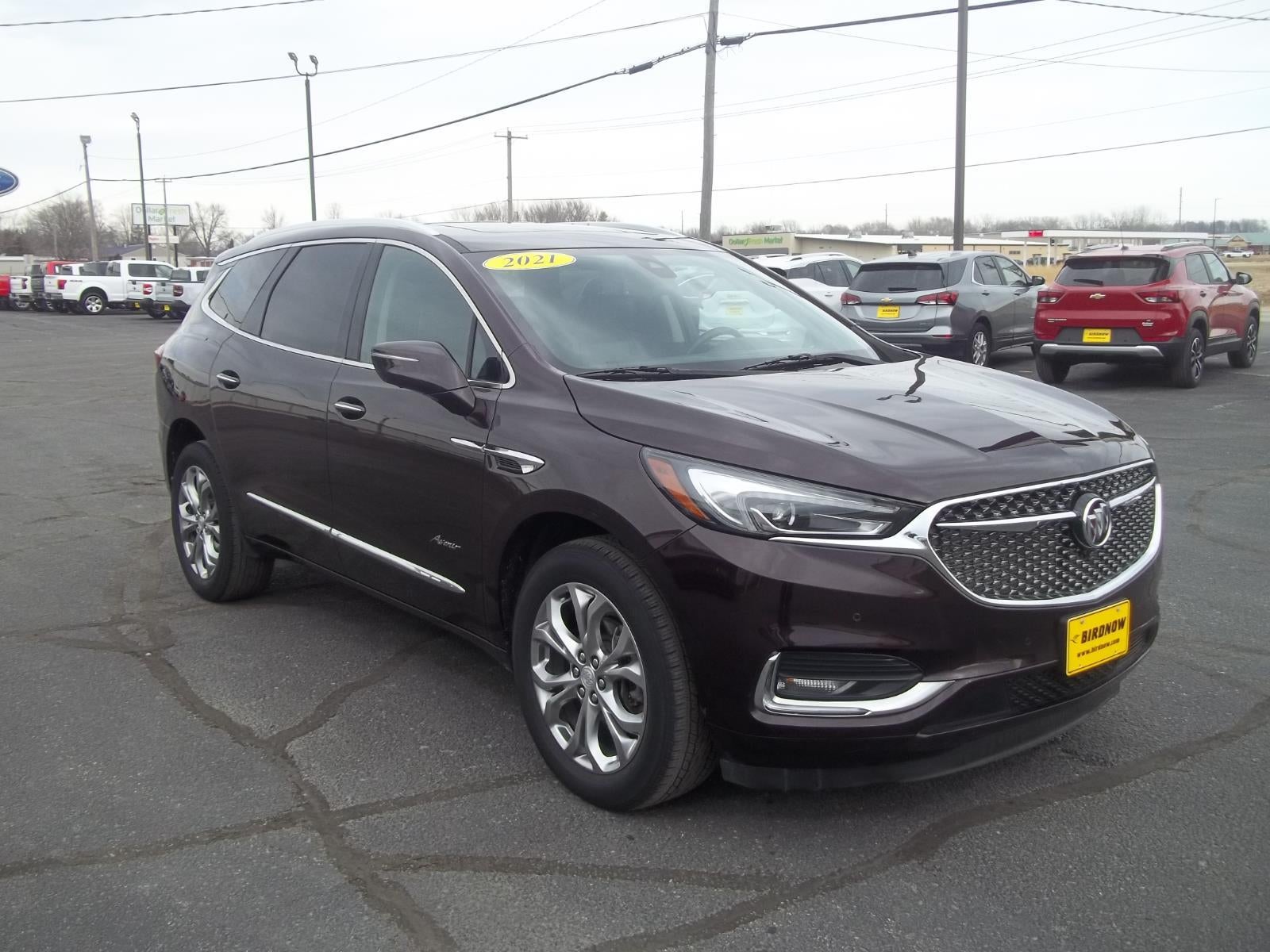 2021 Buick Enclave Avenir in Rich Garnet Metallic — front three-quarter view