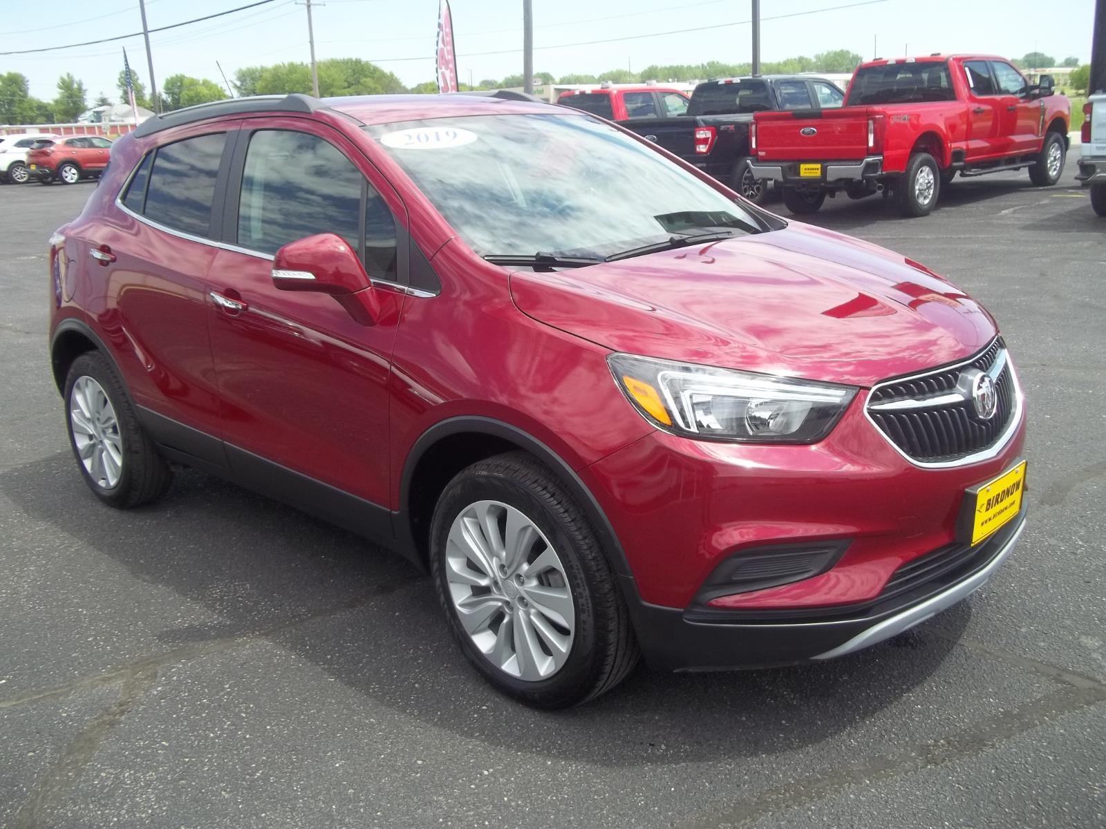 2019 Buick Encore Preferred in Winterberry Red Metallic — front three-quarter view