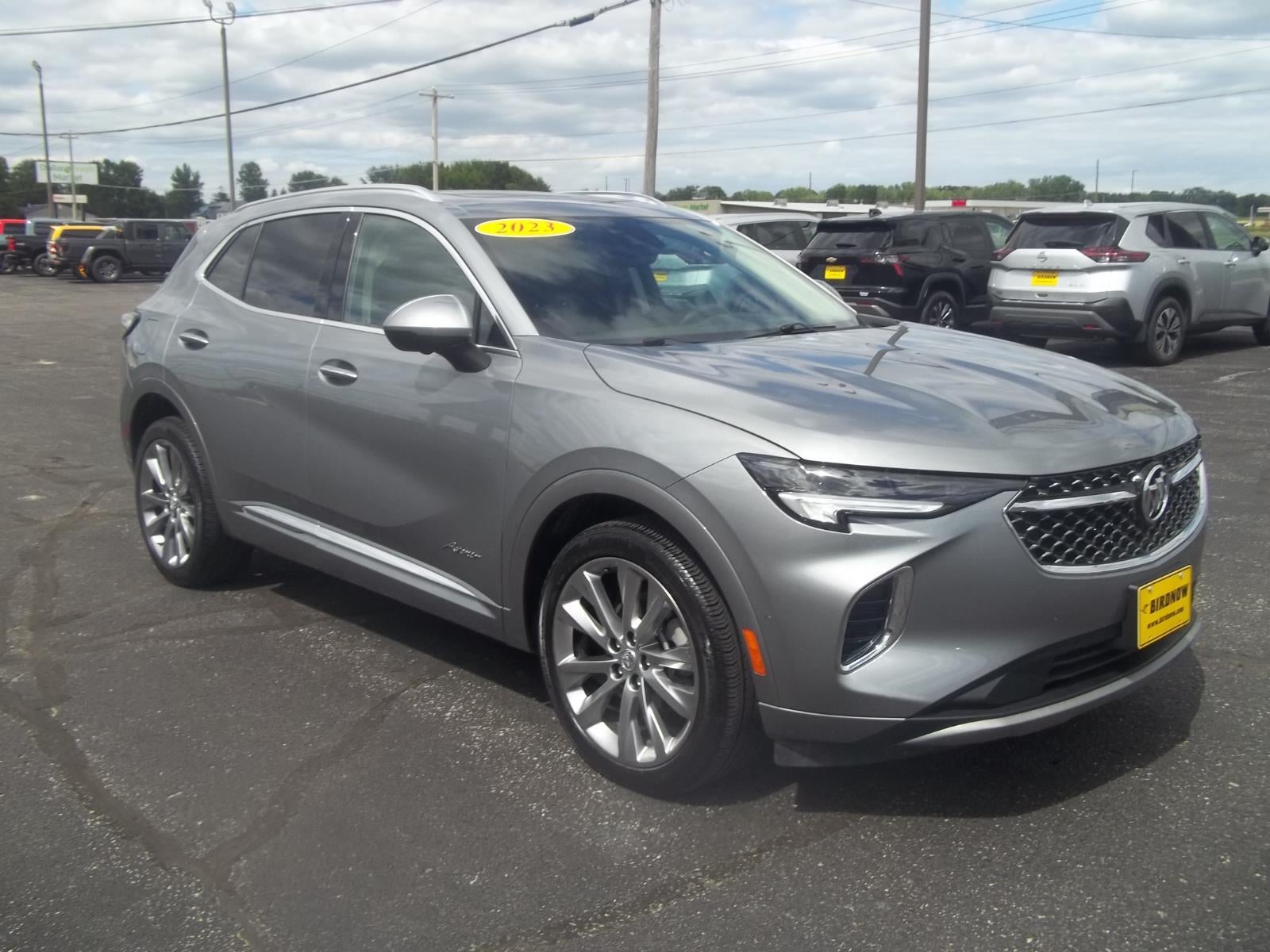 2023 Buick Envision Avenir in Moonstone Gray Metallic — front three-quarter view
